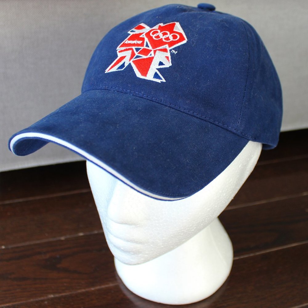 3/$77❤️London Olympics 2012 navy blue Union Jack hat cap Adidas OSFA adjustable